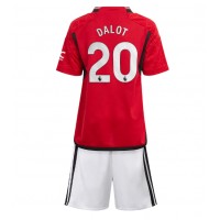 Fotbalové Dres Manchester United Diogo Dalot #20 Dětské Domácí 2023-24 Krátký Rukáv (+ trenýrky)
